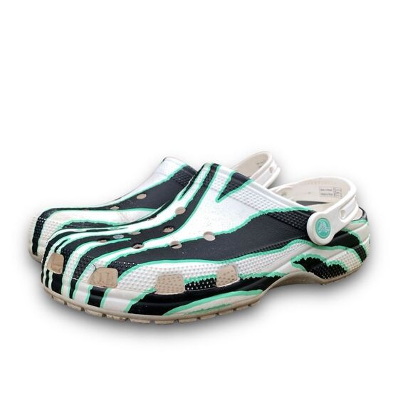Crocs Ron English Party Animal Zebra White Classic Clog Size 10 Women’s 12 - Picture 9 of 14